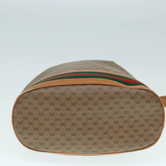 GUCCI Micro GG Supreme Web Sherry Line Shoulder Bag PVC Brown Gold Auth 88809 - Picture 5 of 16